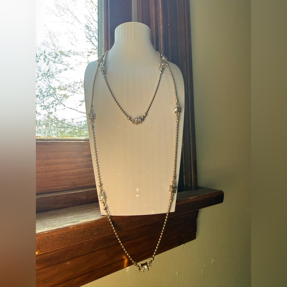 Delicate Gold Beaded Station Necklace - Gold